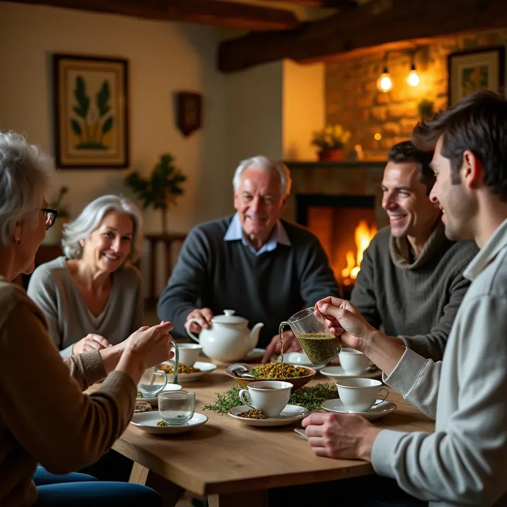 Éléments naturels et biologiques disposés harmonieusement sur une table.